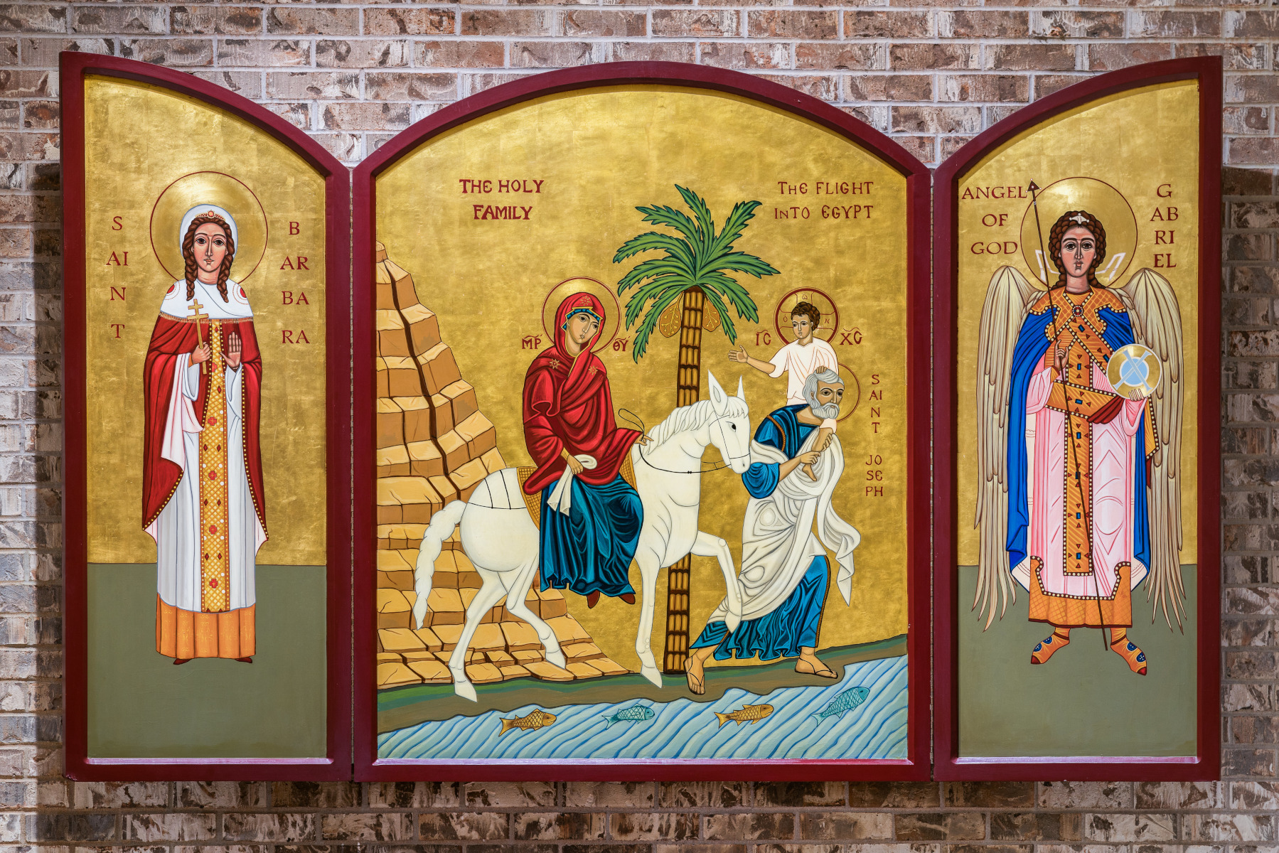 Holy Family icon triptych