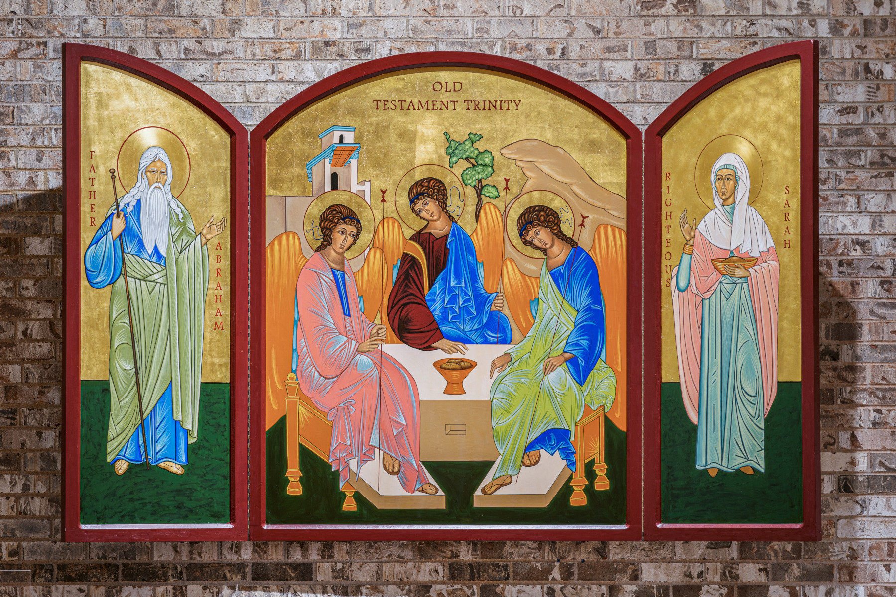 Old Testament Trinity icon triptych